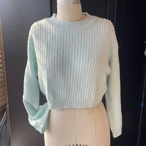 Baby blue Zara Knit Crop
